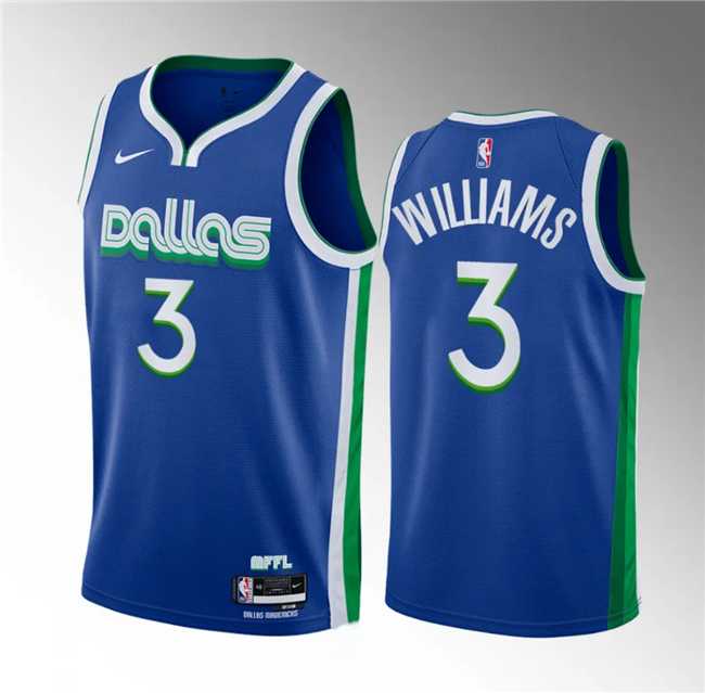 Men%27s Dallas Mavericks #3 Grant Williams Blue City Edition Stitched Basketball Jersey Dzhi->cleveland cavaliers->NBA Jersey